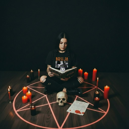 bruja con biblioteca